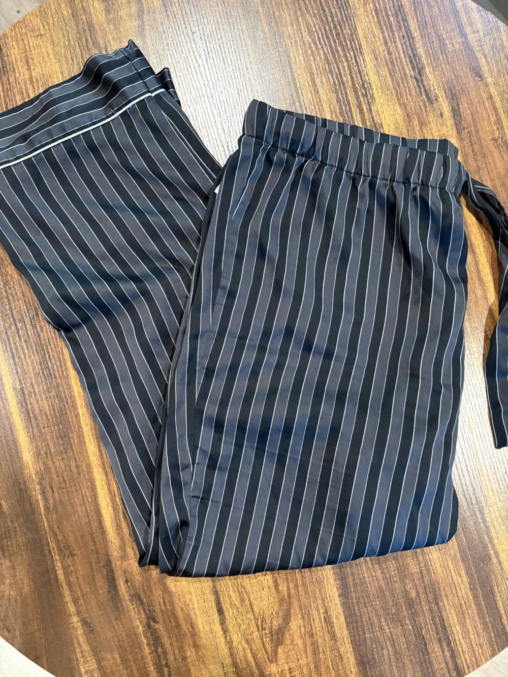Victoria's Secret Black Pinstripe Wide-Leg Pants